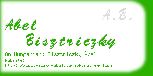 abel bisztriczky business card